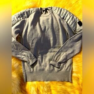 BELSTAFF Pullover Sweater moto Quilted Mens sz M grey crewneck
